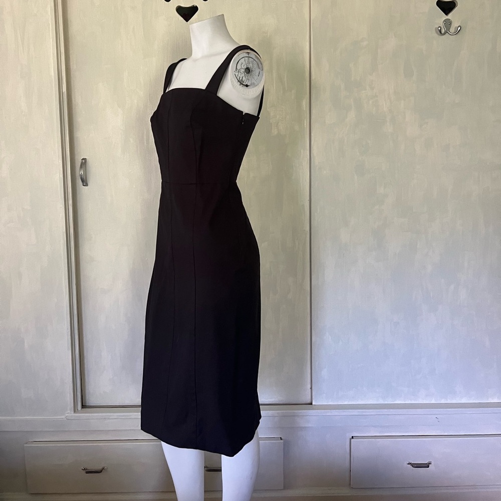 Structured classic black dress, heavyweight stretch bodycon